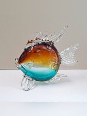 Beautiful Art Glass MURANO Style Tropical Fish 7"